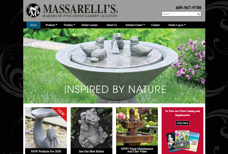Screenshot of Massarellis Homepage Web Design by Inforest Communications