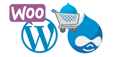 image representing Drupal Commerce and WooCommerce Ecommerce platforms