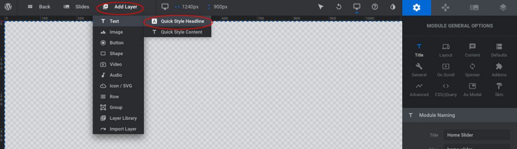 Adding the Layers Slider Revolution