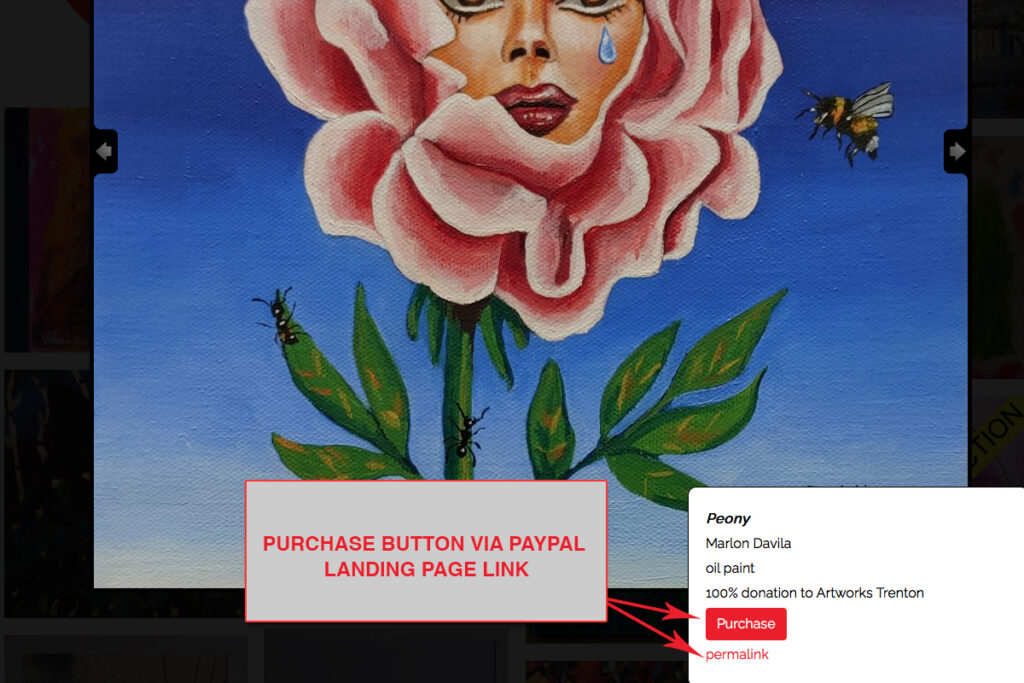 Example of an image from the gallery with the PayPal purchase link